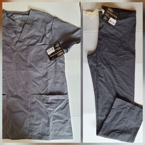 2PC BUNDLE set Prestige Unisex Men Women Scrub Top Pants Pewter Grey 4x